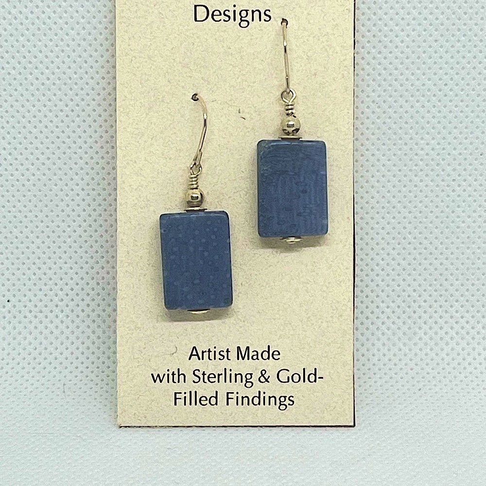 Rare Blue Coral Earrings with Sterling Silver Findings.